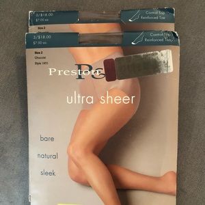 Preston/York Ultra Hosiery - 2 pair, plus free No Nonsence Almost Bare Hosiery